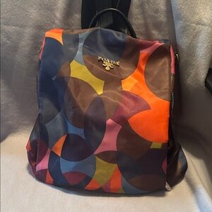Poaba Antitheft Waterproof and Cut Resistant Colorful Geometric Women's Backpack